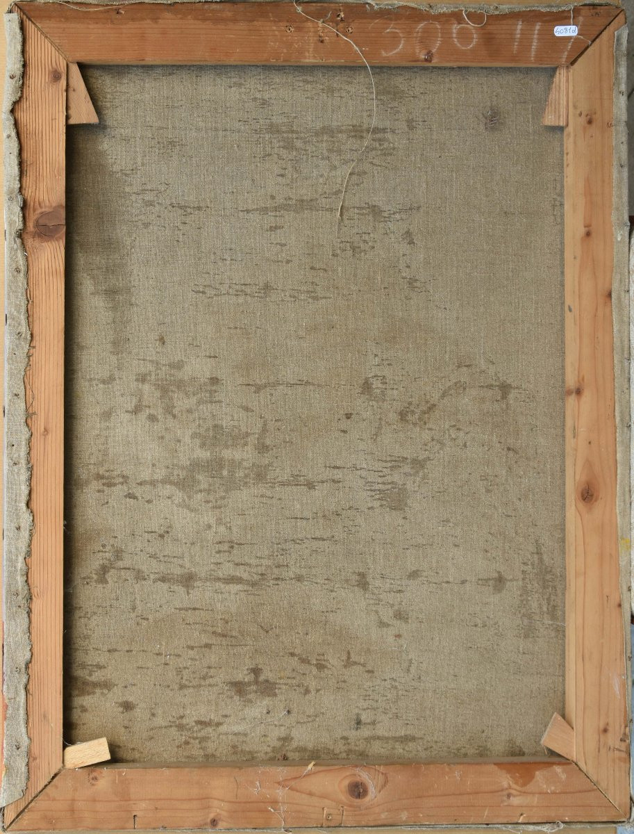 M. Sevastianova (?) "woman In "mockba"" 1939 Oil On Canvas 64x53-photo-4